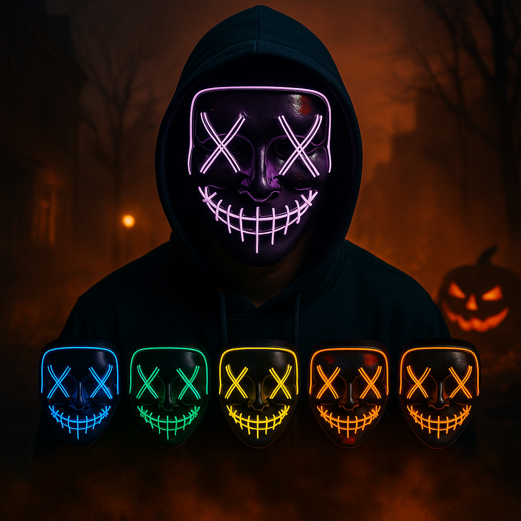 😈 Masque LED Halloween Lumineux