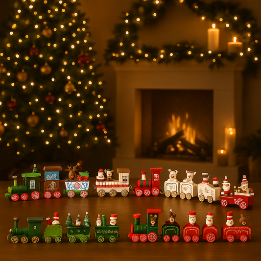 Train de Noël en Bois